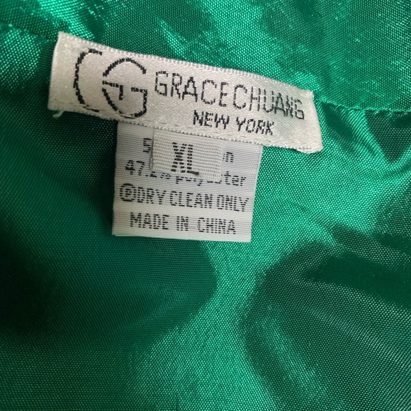 Grace Chaung Elegant Multicolor Satin Jacket Size XL - Picture 2 of 5